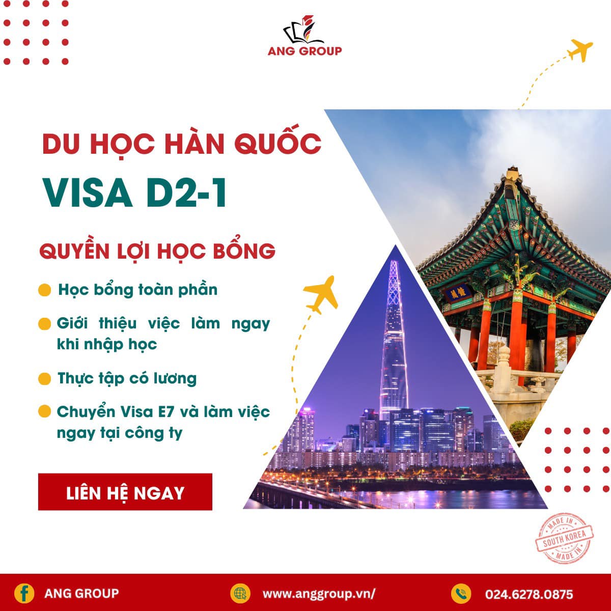 Khám Phá Cơ Hội Du Học Hàn Quốc với Visa D2-1 từ ANG Education